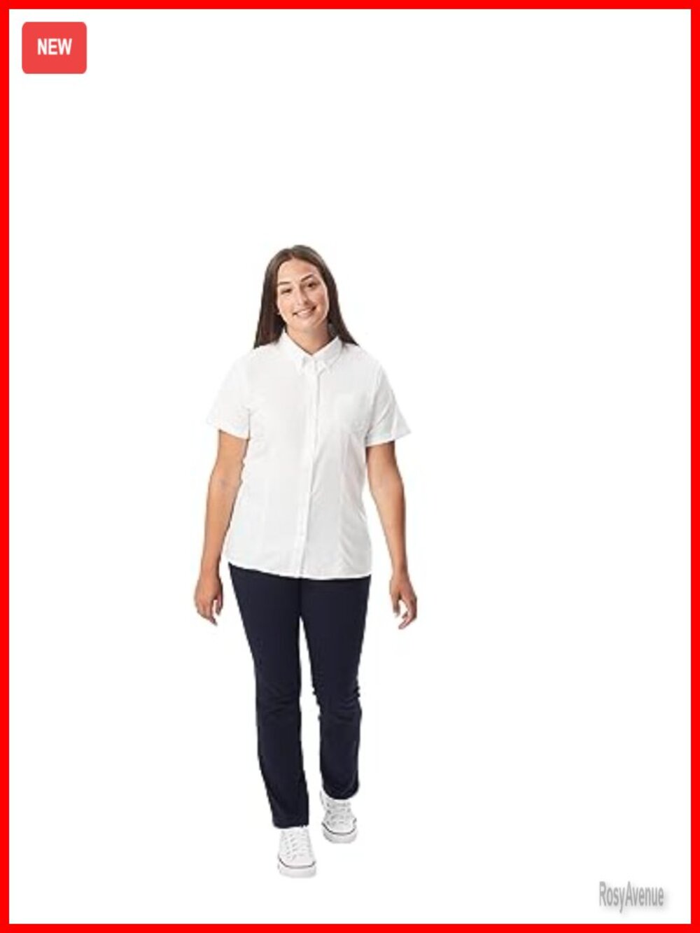 Fitted Short Sleeve Oxford Button Down Shirt Wrinkle Resistant